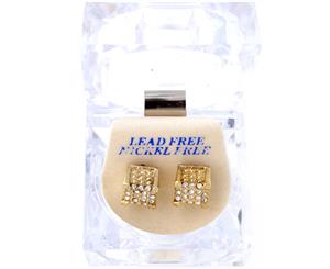 Iced Out Bling Earrings Box - 3D DICE gold - Gold