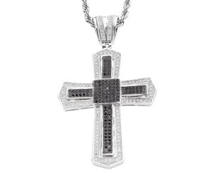 Iced Out Bling MICRO PAVE Pendant - KING CROSS black - Silver