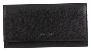 Italian Leather Flap Over Wallet - Black