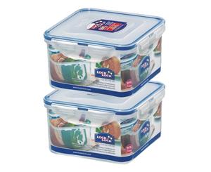 Lock and Lock 1.2L Square Container Set of 2