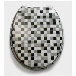 Loo With A View 2 Piece Mosaic Black Toilet Seat