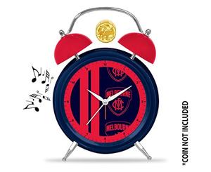 Melbourne Demons AFL Twin Bell Musical Clock Money Box And Team Song
