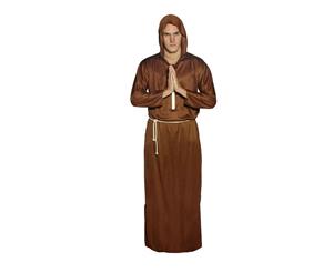 Men's Monk Medieval Priest Hooded Robe Costume