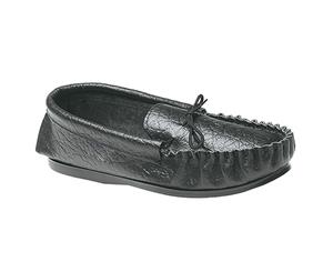 Mokkers Mens Gordon Softie Leather Moccasin Slippers (Black) - DF809