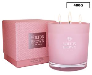 Molton Brown 3-Wick Candle 480g - Delicious Rhubarb & Rose