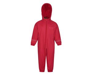 Mountain Warehouse Kids Rain Suit 100% Polyster Taped Seams and Fleece Lined - Red
