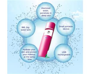 Nano Handy Mist Spray Moisture Atomizer Usb Rechargeable Skin Facial Body White