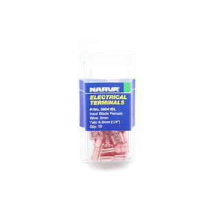 Narva 3mm Clear Electrical Terminal Female Blade Connector - 10 Pack