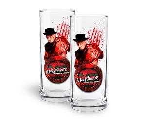 Nightmare on Elm Street Horror 340ml Highball Glasses Freddy Krueger