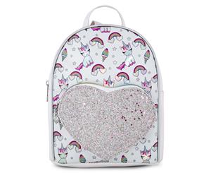 OMG Accessories Kids' Unicorn Hologram w/ Heart Pocket Mini Backpack - White