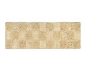 Oxford Squares Cotton Bath Runner- Ivory
