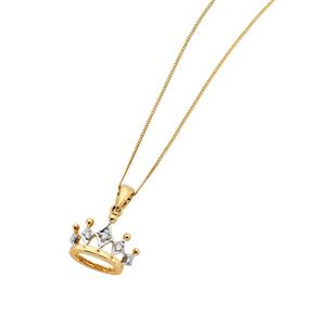 Pendant with Diamonds in 10ct Yellow & White Gold