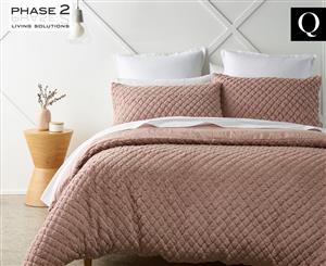 Phase2 Koko Queen Bed Quilt Cover Set - Dusky Rose