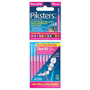 Piksters Inter Brush Size 00 Pack 10 (pink)