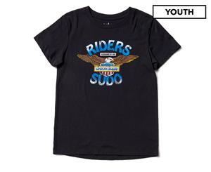 Riders Unisex Kids' Americana Tee / T-Shirt / Tshirt - Black Coal