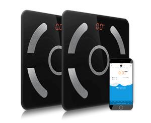 SOGA 2x Wireless Bluetooth Digital Body Fat Scale Bathroom Health Analyser Weight Black