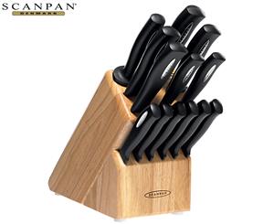Scanpan Microsharp 14pc Cutlery Knife Block Set Knives Sharpening Steel Kitchen