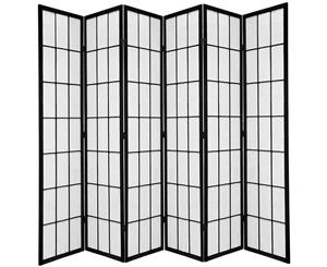 Shoji Room Divider Screen Black 6 Panel