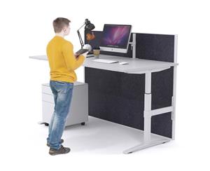 Single Sided Electric T Sit Stand Workstation - White Frame [1200L x 800W] - white none
