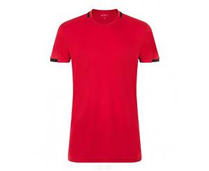 Sols Mens Classico Contrast Short Sleeve Football T-Shirt (Red/Black) - PC2787