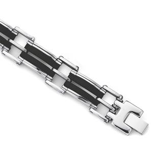 Stainless Steel Black Resin Bracelet