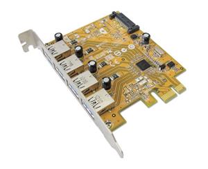 Sunix USB4300NS PCIE 4 Port USB 3.0 Card SATA power connector