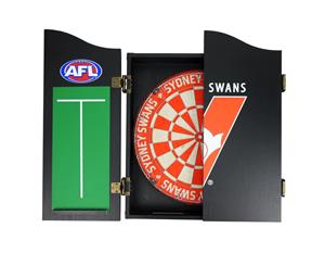 Sydney Swans AFL Dart Board & Cabinet Set