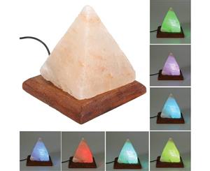 USB Colour Changing Pyramid Shape Himalayan Pink Salt Lamp Color Change LED
