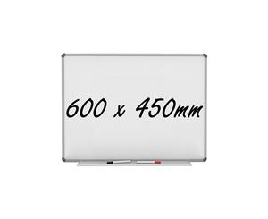 WHITEBOARD 600 x 450mm Magnetic Commercial Quality - Board Office Eraser Marker