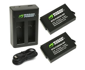 Wasabi Power Batteries for GoPro Fusion Camera (2Pack+Dual USB Charger)