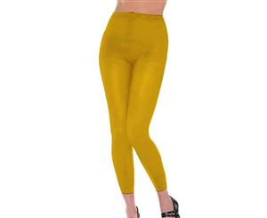Women's Footless Tights Colourful Dance Hosiery Stockings - Yellow