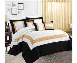 10 Piece Comforter and Sheets Set in one Bag Queen size in Gold