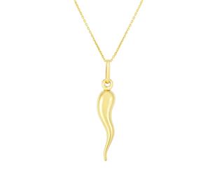 14k Yellow Gold Flame Pendant Necklace 18" - Yellow