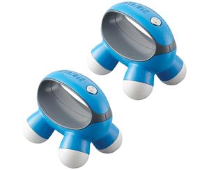 2x HoMedics QuaD Portable Electric Hand Held Vibration Massager Body/Back - Blue