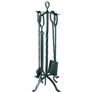 4 Piece Fire Tool Set - With Stand