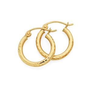 9ct Gold 12mm Hoop Earrings
