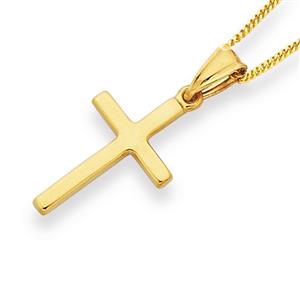 9ct Gold Plain Cross Pendant