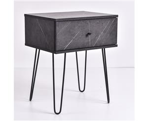Ashe Bedside Table (Grey Stone)
