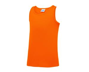 Awdis Just Cool Childrens/Kids Plain Sleeveless Vest Top (Electric Orange) - RW4813