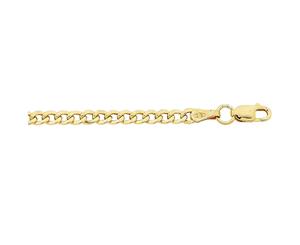 Bevilles 9ct Yellow Gold Silver Infused Curb Anklet Anklet|Curb Link