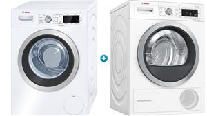 Bosch 8kg Front Load Washing Machine & 9kg Heat Pump Dryer Package