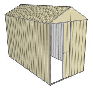 Build-a-Shed 1.5 x 3.0 x 2.3m Front Gable Single Sliding End Door Shed - Cream
