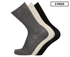 Calvin Klein Women's One Size Roll Top Crew Socks 3-Pack - Multi