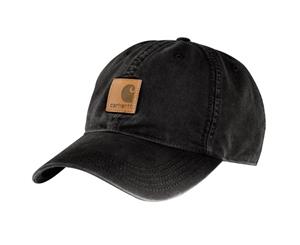 Carhartt Mens Odessa Adjustable Fast-Dry Leather Label Baseball Cap - Black