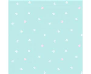 Carousel Ditsy Hearts Wallpaper Teal Fine Decor DL21116