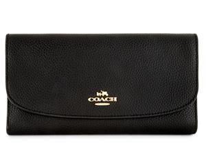 Coach BM 02 Pebble Checkbook Wallet - Black