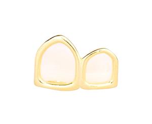 Double HOLLOW Teeth Grill - One size fits all - LEFT gold - Gold