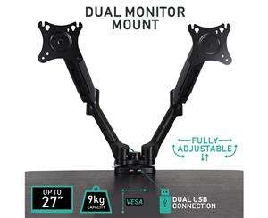Dual Arm Desk Mount Monitor HD LCD Stand Display Screen TV Gas Strut VESA