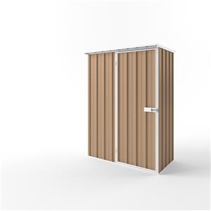 EnduraShed 1.5 x 0.78 x 2.12m Tall Flat Roof Garden Shed - Pale Terracotta
