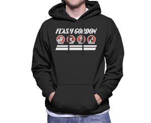 Flash Gordon Retro Comic Character Line Men's Hooded Sweatshirt - Black